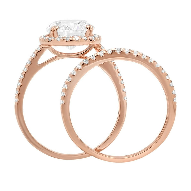 Red Ruby Ring in 14K Rose Gold with a Natural Diamond Halo in a Flower