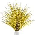 thumbnail image 1 of Nvzi 10 flores artificiales de jazmín de 75 cm de largo, ramo de flores falsas altas, ramas secas de jazmín artificial (amarillas), 1 of 5