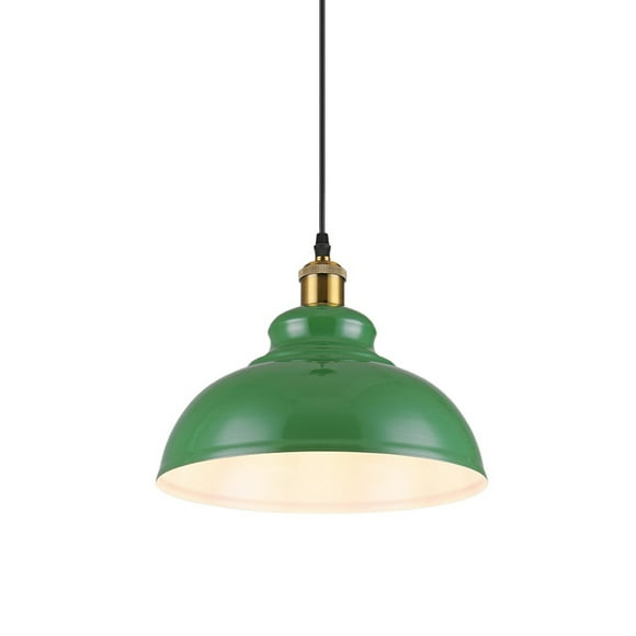 Industrial Style Green Pendant Light Fixture, Vintage Farmhouse Metal Iron Pendant Lamp, Retro American Simple Pendant Lighting for Kitchen Island Dining Room Table Bar Counter Laundry Room