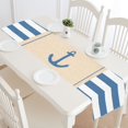 thumbnail image 4 of MKHERT Anchor And Blue White Stripes Table Runner for Kitchen Wedding Party Home Decor 16x72 inch, 4 of 4