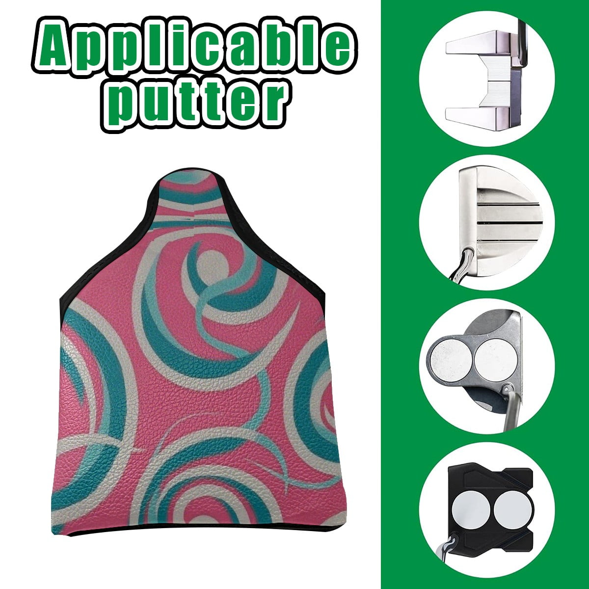Golf Club Head Cover Waterproof Leather Golf Headcovers Velvet Lined Golf Cover,Golf Club Covers for Driver Club Head Covers for Women Men Swirl Pattern