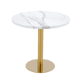 thumbnail image 5 of Tcbosik Round Dining Table with Faux Marble Top for 2-4 Person, 31.5 Inch Modern Kitchen Table with Metal Legs, Easy Assembly, White+Gold, 5 of 8