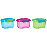 Sistema Lunch Collection Food Storage Containers, 1.6 Cup, 3 Pack, Blue/Green/Pink | Great for Meal Prep | BPA Free, Reusable