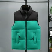 DEJUPE Men's Solid Color Winter Jackets Zipper Pocket Jacket Casual Slim Fitting Men Coat Outdoors Thickened Warm Comfort Coat Down Cotton Softshell Coat Green, 4XL