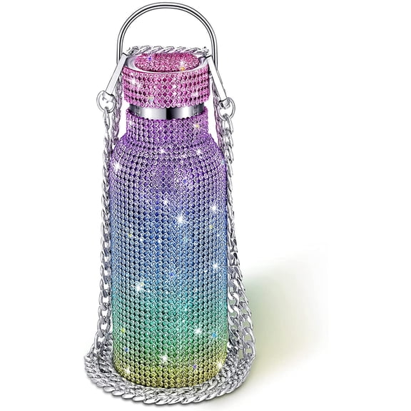 1 Piece 750ml Bling Rhinestone Stainless Steel Thermal Water Bottle Insulated Jug