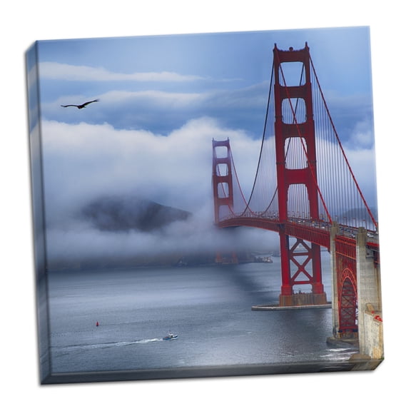 Gango Home Decor Golden Gate Bridge VIII by Rita Crane (Ready to Hang); One 24x24in Hand-Stretched Canvas