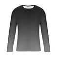 thumbnail image 5 of Tawop T Shirts for Man Crew Neck Long Sleeve Graphic Gradient Workout Casual Gray L, 5 of 5