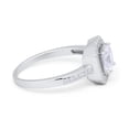 thumbnail image 6 of Halo Princess Cut Accent Engagement Ring CZ 925 Sterling Silver Size 12, 6 of 7