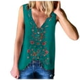 thumbnail image 1 of Leutsin Summer Women Ethnic Style Print Sleeveless Tank Casual Tops, 1 of 5