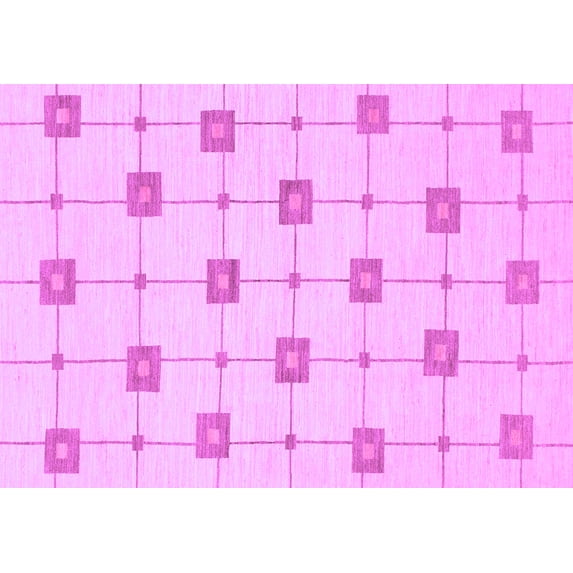 Ahgly Company Indoor Rectangle Solid Purple Modern Area Rugs, 7' x 9'