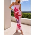 thumbnail image 3 of Vestido largo ZESICA para mujer, estampado floral, tirantes finos, color rosa, 3 of 8