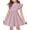 Pink, variant on Abcomgle Girls Dresses Casual A-Line Flutter Sleeve Tshirt Dresses Plaid Crew Neck Swing Flare Sundresses for 4-14t Kids,Red