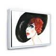 thumbnail image 3 of Designart 'Portrait of Woman Red Head Lady In Hat' Modern Framed Canvas Wall Art Print, 3 of 5