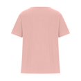 thumbnail image 5 of Pink Women's Short Sleeve T-shirt, Women Floral Print Linen Shirts Short Sleeve Tops Loose Fit Cotton Blouses Trendy 2025 Clothing,Women's Short sleeve T-shirt M, 5 of 8