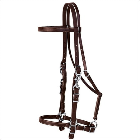 BROWN WESTERN TACK BRAHMA WEBB HORSE HALTER BRIDLE BY WEAVER LEATHER