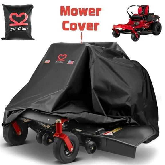 ASTRAEA Zero Turn Lawn Mower Cover, Heavy Duty 600D Waterproof Riding Mower Covers, UV-Resistant Fit Lawn Tractor up to 60" Decks, Black