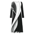 thumbnail image 2 of Robe pour Femmes Décontractée Imprimée à Manches Longues et Col Rond, Chemises à Manches Longues pour Femmes, Robe à Manches Longues pour Femmes, Robe à Manches Longues, 2 of 4