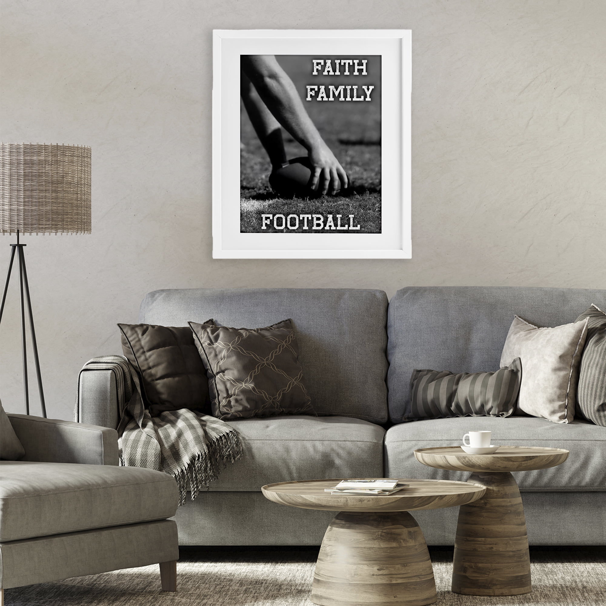 Stupell Industries Faith Family Football Hike White Framed Print Under Glass, design by Marcus Prime