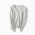 thumbnail image 2 of BXJX Girls Cardigan Sweaters, Casual V Neck Button Down Long Sleeve Fall Knit Layering Tops Gray Size 6-7 T, 2 of 5