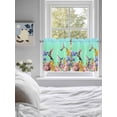 thumbnail image 3 of Teal Green Hummingbirds 2 Panel Kitchen Curtains for Small Windows, Spring Watercolor Flowers Plant Bathroom Tier Curtain, Short Window Treatment for Bedroom/Living Room 55"x36", 3 of 6