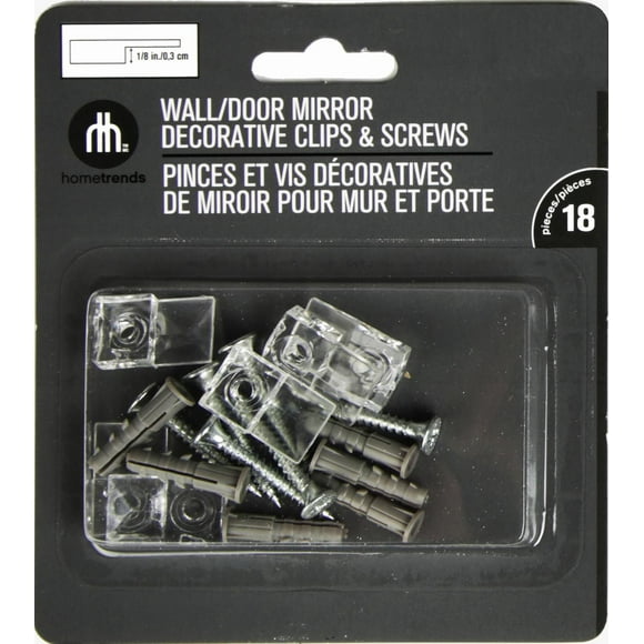 hometrends Wall and Door Mirror Decorative Clips and Screws, Mounting clips for mirror