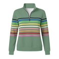 thumbnail image 6 of Trikvn Striped Quarter Zip Pullovers for Women Long Sleeve Sweatshirts Casual Stand Collar Half Zip Sweaters Colorful Stripe Print Tops Fall Winter Fashion Clothes, 6 of 6
