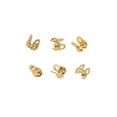 thumbnail image 1 of Outdor Gold Plated 10 Pack 2 Colors. Gold Plated Crimped Bead Caps For Jewelry Making 1 And Gold Plated Round Bead Caps Chain End Caps Suitable For DIY ., 1 of 6