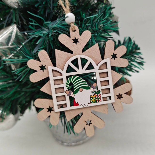 Hbdhejl Christmas Tree Wooden Craft Decorations With Window Opening Old Man Design For Halloween