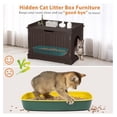 thumbnail image 4 of JTAOT Cat Litter Box Enclosure Furniture Wooden w/Adjustable Divider, Indoor Cat House Storage Cabinet,End Table,for Large Cats (Brown), 4 of 9