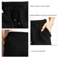 thumbnail image 5 of Women Shorts High Waist Elastic Pants Drawstring Pure Color Shorts Summer Casual Pants Black S, 5 of 6