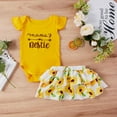 thumbnail image 2 of 2Pcs Baby Girls Cute Short Sleeve Knitted T-Shirts Top + Floral Skirt Set Toddler Dress, 2 of 7