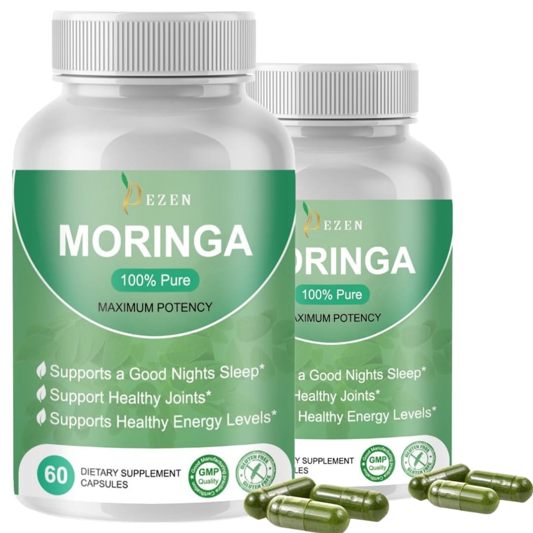 DEZEN Moringa Oleifera Capsules 800mg– Herbal Superfood Supplement, Antioxidant & Immune Support Pack 2