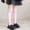 Pink, variant on fnnxnal Girls Black Cotton Knee High Socks Pearl Decorated Ribbed Stretchy School Uniform for 3-13 Years,Size 3-8T