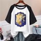 thumbnail image 5 of Hazbin Hotel Moda Mujer Casual Cuello Redondo Impreso Raglan Manga Corta Camiseta Top Azul/3XL, 5 of 6
