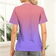 thumbnail image 4 of HomeDM Womens Square Neck Short Sleeve T Shirts Summer Going Out Tops Trendy Color Block Basics Tees S-2XL, 4 of 7