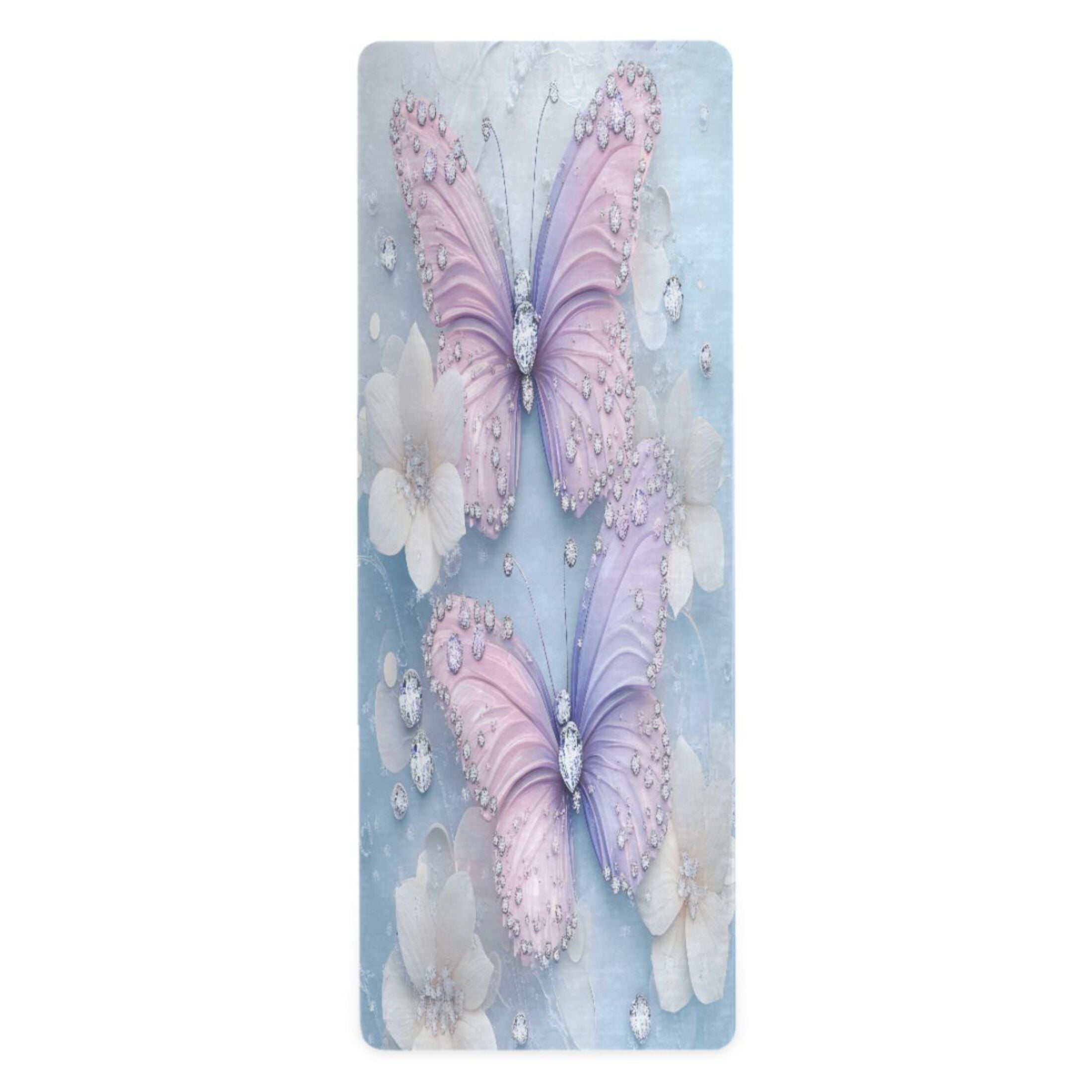BZSMCE Yoga Mat Women Fitness Mat Pearl Blossom Butterfly Pattern
