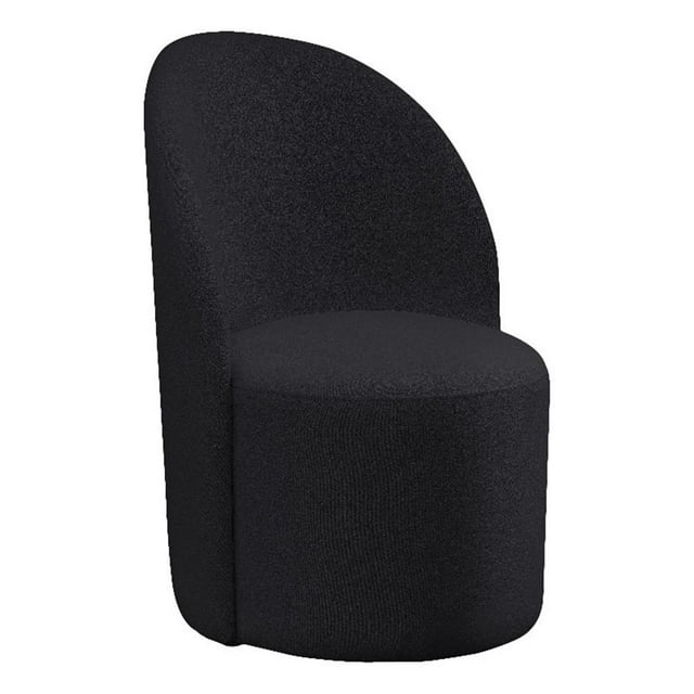 Meridian Furniture Fauteuil d'Appoint en Tissu Noir de Haute Qualité