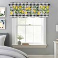thumbnail image 2 of Summer Lemon Leaf Black Buffalo Plaid Valances for Windows,Rod Pocket Valance for Kitchen Bedroom Bathroom Living Room,Country Flower Watercolor Window Valance Curtain Short Curtains 54x18in, 2 of 9