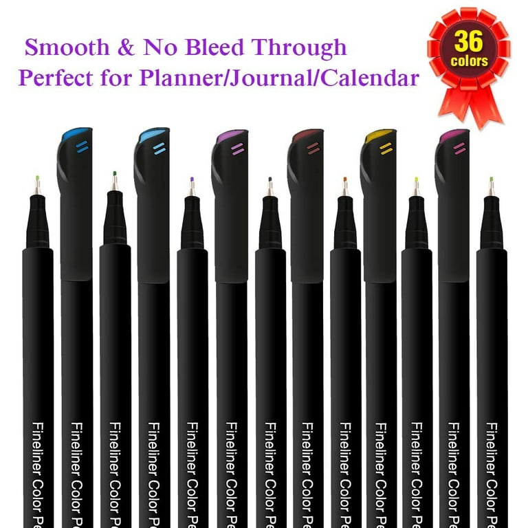 ai-natebok 36 Colored Fineliner Pens Fine Tip Pens Porous Fineliner Color  Pens for Journal Planner Writing Note Taking Calendar Agenda Coloring Art  School Office Supplies 36 Single Pens
