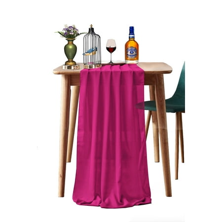 

MDS pack of 10 Wedding 27 x 170 inch chiffon Table Runner for Wedding Banquet Decor for 14Ft Table Runners - Magenta