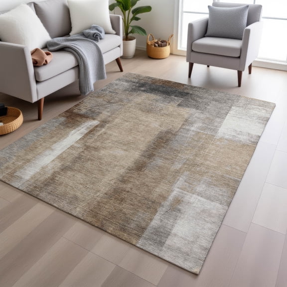 Addison Rugs Chantille Indoor/Outdoor Transitional Abstract Beige Machine Washable Rectangle Rug, 10' x 14'