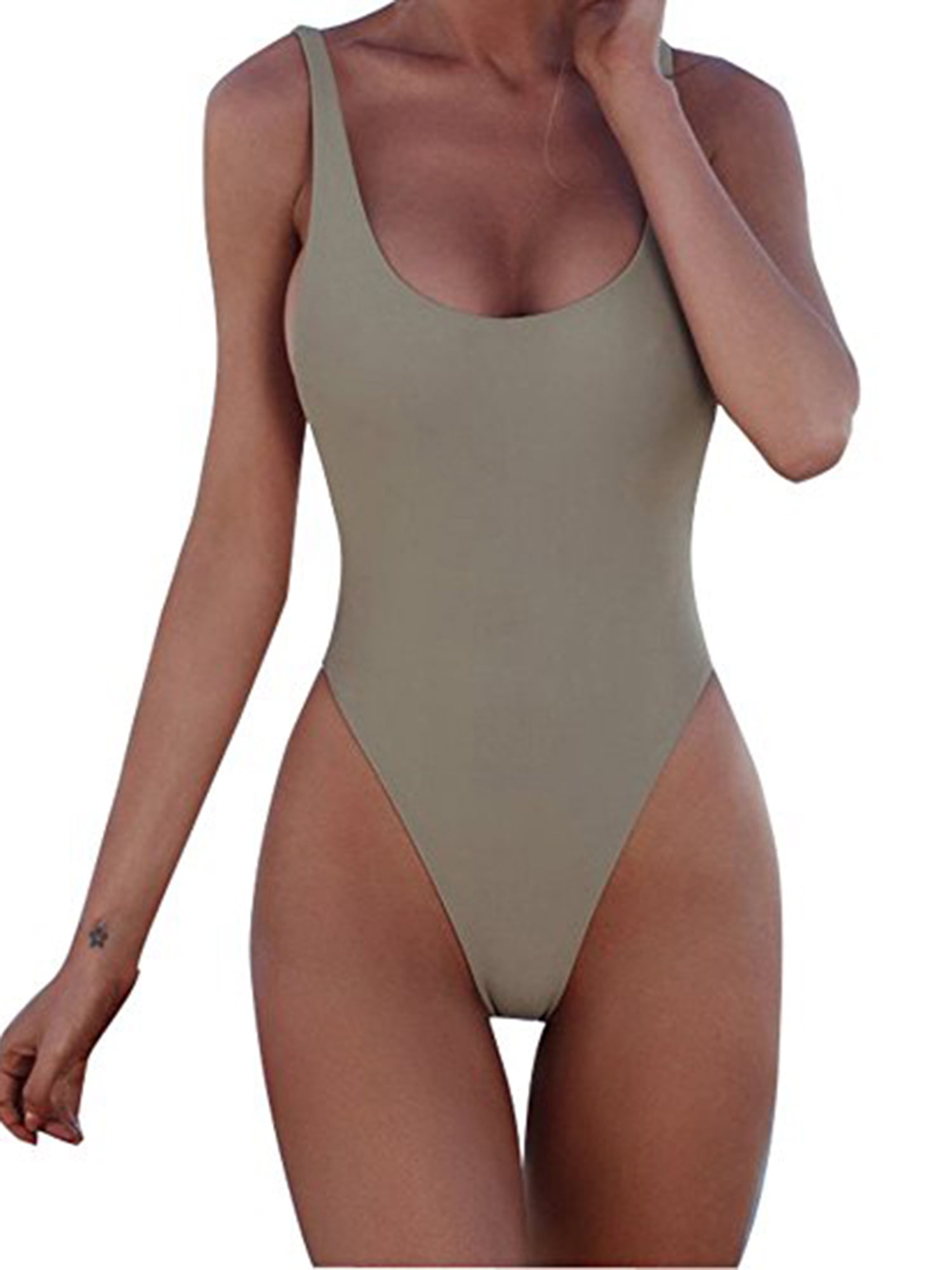 Lelinta Women S Classic One Piece Swimsuit Bikini Solid Color Padded