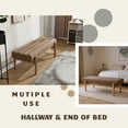 thumbnail image 3 of Dayalane Upholstered End of Bed Bench, Modern Ottoman Tufted Bedroom Bench with Solid Wood Legs for Living Room, Entryway, Vanity, Chenile Brown, 3 of 9