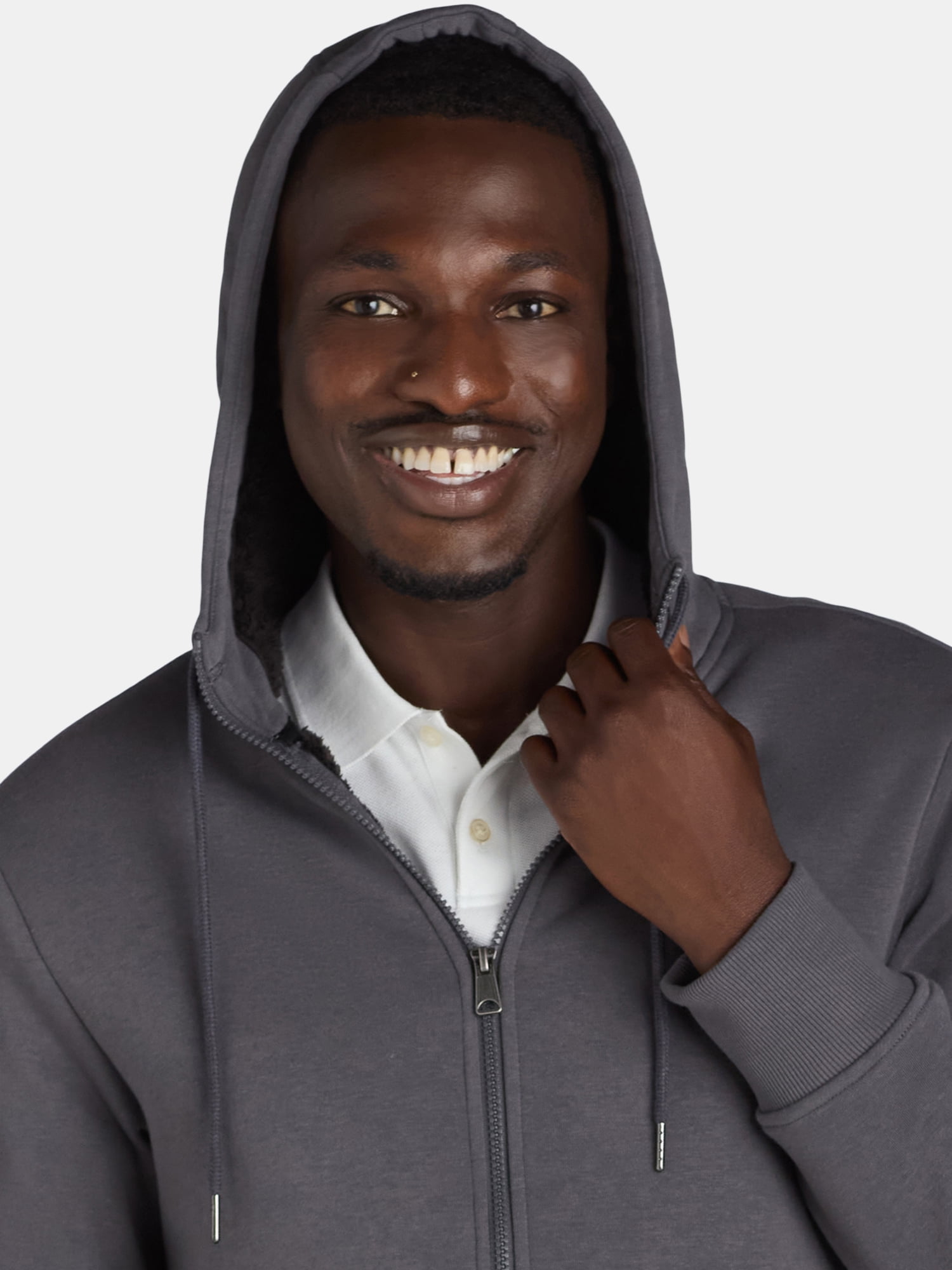 George Men's & Big Men's High Pile Fleece Lined Jacket with Hood, Sizes S-3XL