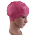 thumbnail image 1 of Gorro de natación para adultos a la moda, cubierta de gota de agua de silicona impermeable, rosa, 1 of 6