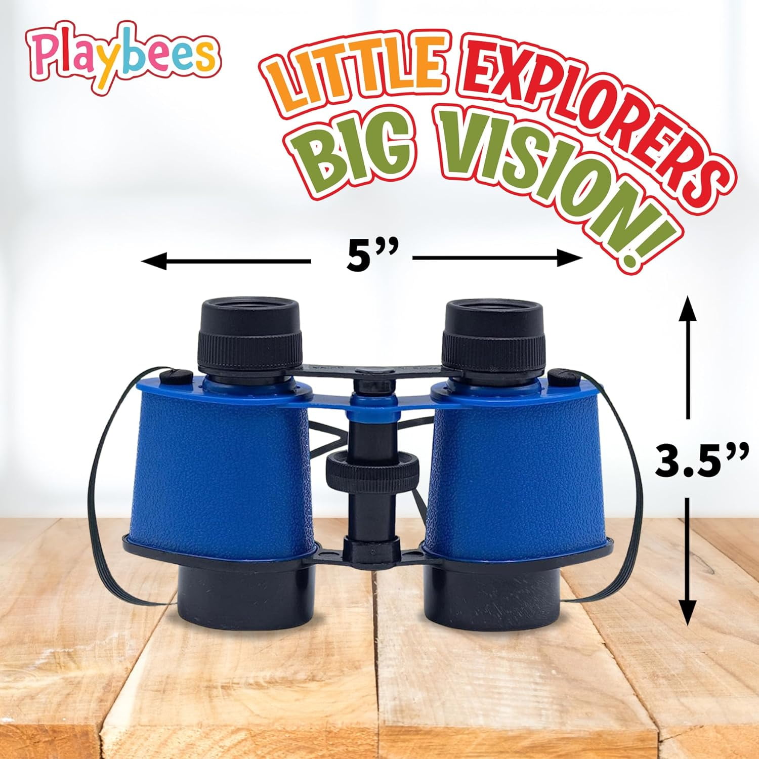 Playbees Kids Toy Binoculars with Neck Strap - 12 Pack - Premium Bird Watching & Safari Jungle Pretend Play Binocular Set - Safari Party Favors - Educational Learning Gifts for Children