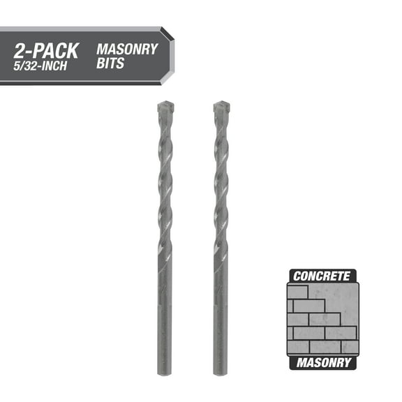 Hyper Tough 2-Pack 5/32-inch Masonry Bit, 43126
