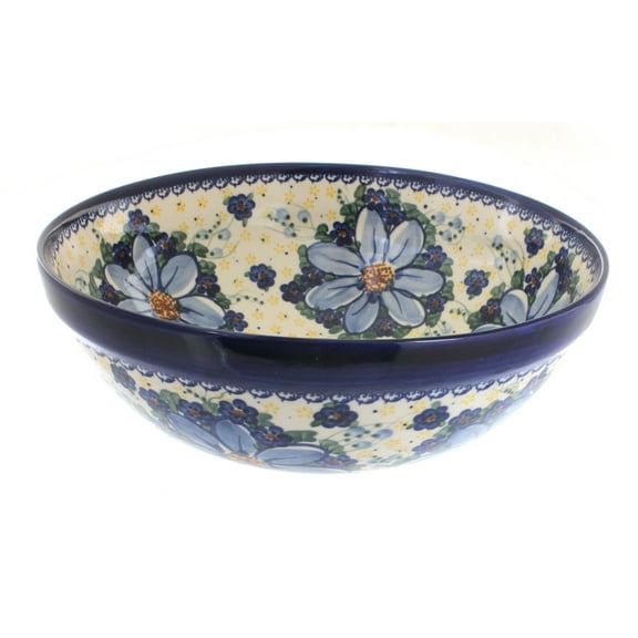 Blue Rose Polish Pottery Daisy Surprise Medium Serving Bowl