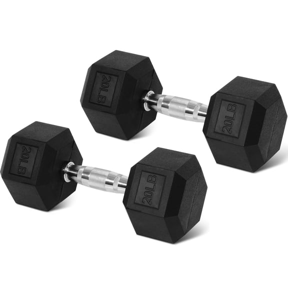 Sprint Demon Rubber Encased Hex Dumbbells, 20 Lbs. Pair