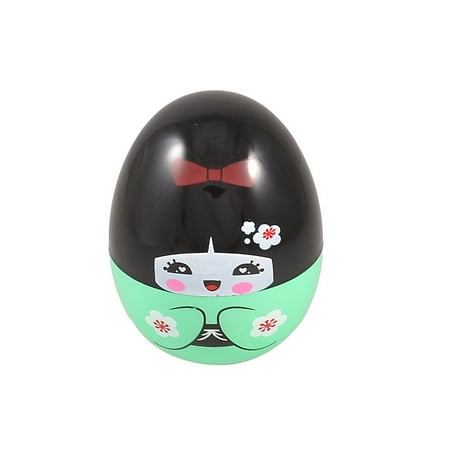 Unique Bargains Green Black Japanese Doll Shaped Tumbler Toothpick Box Holder Home Decor